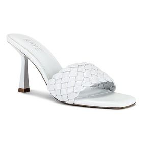 RAYE White Braided Heels